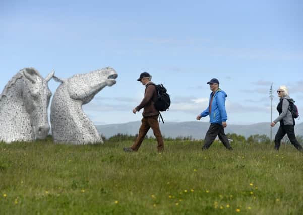 Who needs Abbey Road? Stirling, Falkirk and District Ramblers simply used the Kelpies to recreate one of The Beatles most famous album covers!