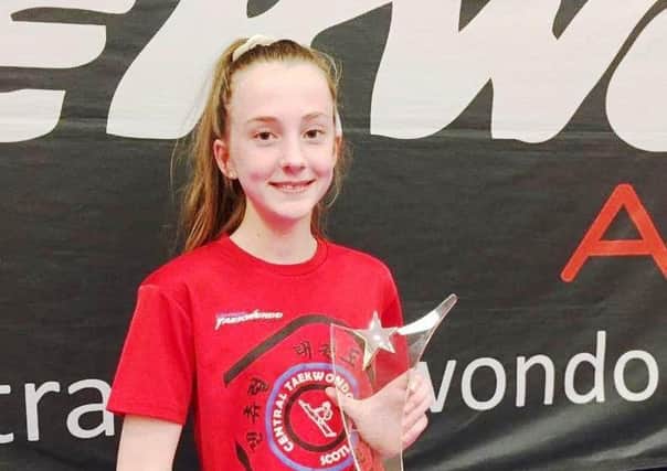Neve Hogg (14) from Larbert picks up GB Taekwondo Development Athlete of the Year award. Carronshore Central Taekwondo Academy athlete.
