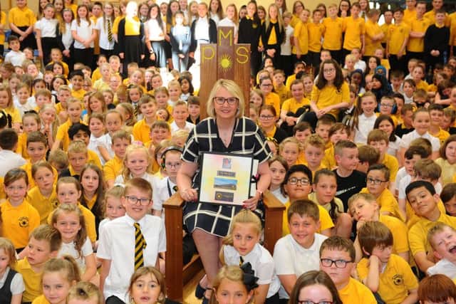 Anne Getty taught her final lesson at Maddiston Primary School last week. Picture: Michael Gillen