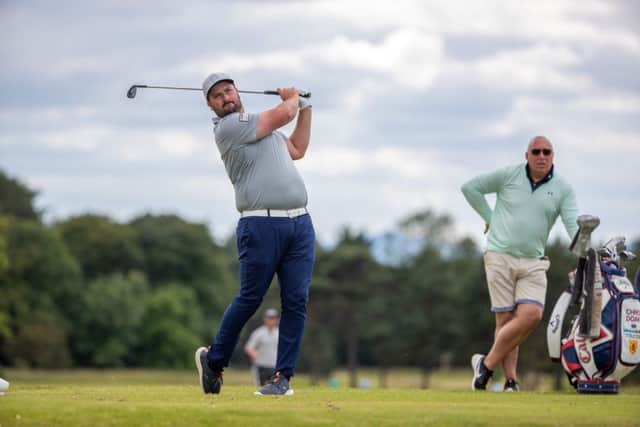 Ryan Campbell tees off at the par 4 14th hole during round one of the PGA Aberdeen Standard Investments Scottish Open Qualifier at Longniddry Golf Club (picture: Kenny Smith)