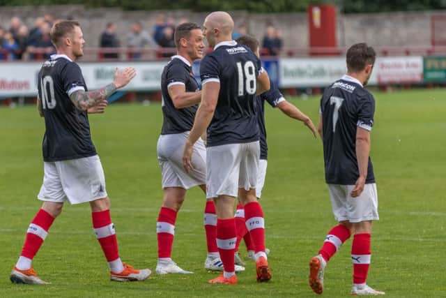Brechin v Falkirk - Conor Sammon rifles home the penalty to put the Bairns 2-0 ahead (picture: Dave Cowie)