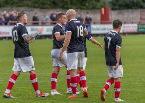 Brechin v Falkirk - Conor Sammon rifles home the penalty to put the Bairns 2-0 ahead (picture: Dave Cowie)