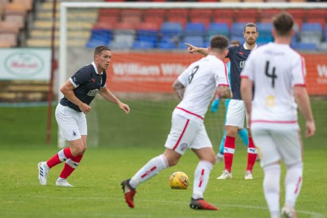 Brechin v Falkirk - Michael Tidser on the ball for Falkirk (picture: Dave Cowie)