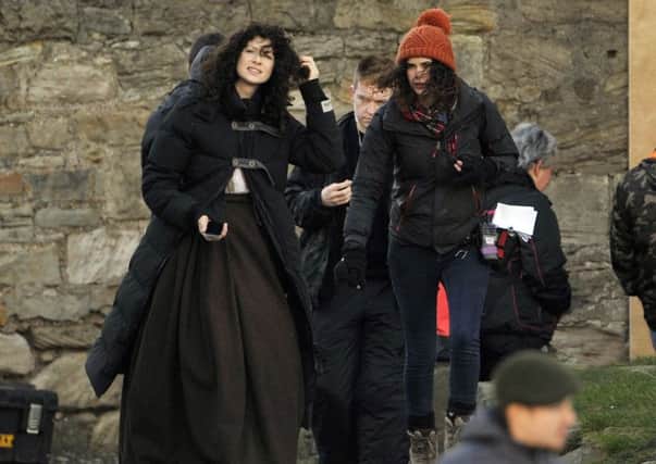 Hit TV series Outlander being filmed at Blackness Castle in 2014. Photo by Phil Wilkinson.