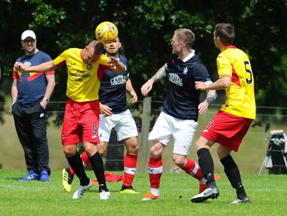 Denny Johnstone in action for Falkirk against Partick Thistle in bounce game