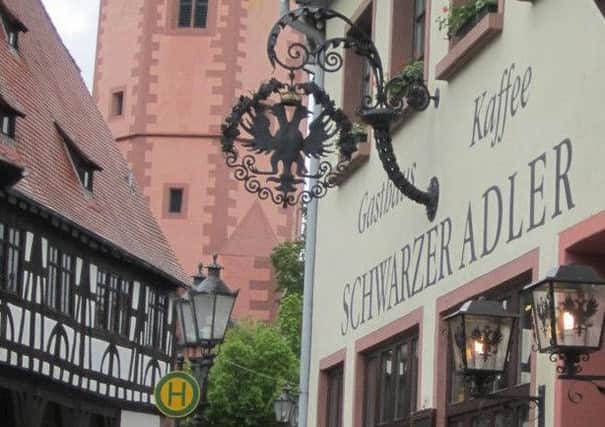 Odenwald has many fascinating places to explore - like the Black Eagle inn in Michelstadt, pictured.