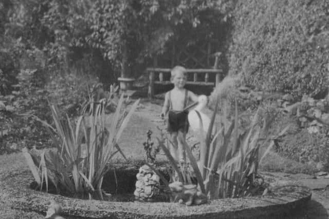 Happy days - young Donald enjoying the spectacular garden in Hollandbush during a summer holiday there.