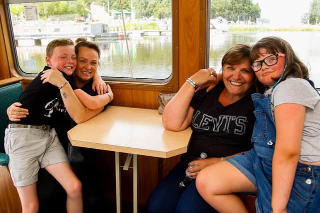 Enjoying a Seagull Trust Cruise are mums Samantha Giudici with Lennon (9) and Isobel Lamb with Eva (8). (Pic: Scott Louden)