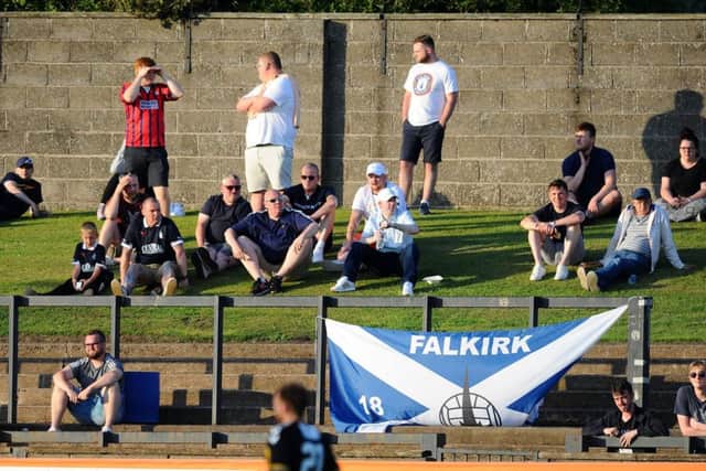 Falkirk fans bathed in the sun at Berwick on a rare trip to Shielfield.