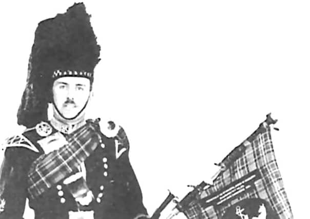 Donald Shaw Ramsay in full fig with the City of Edinburgh Police Pipe Band.