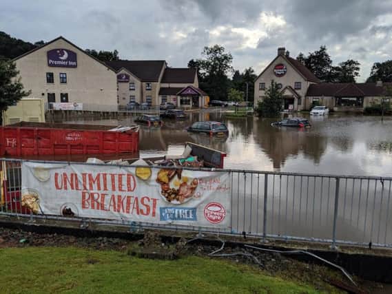 Heavy rain caused flooding in the Cadger's Brae area of Polmont