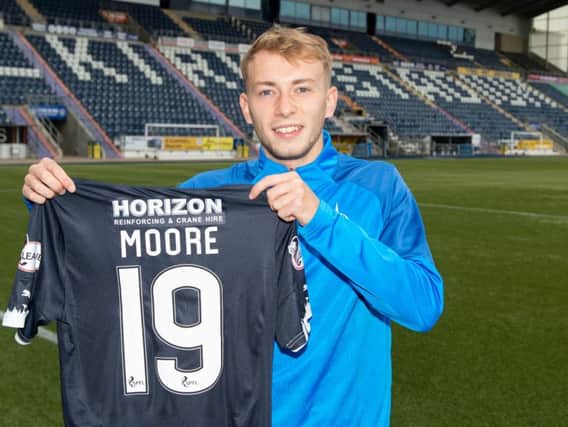 Lewis Moore signs for Falkirk on loan from Hearts (picture: Ian Sneddon)