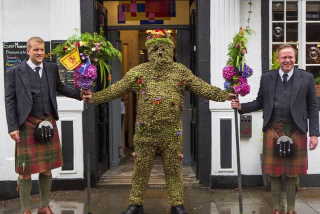 The 800-year-old annual ritual saw Andrew Taylor covered from head to toe in burrs before being paraded around South Queensferry for nine hours.