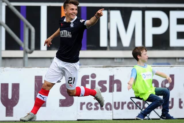 Charlie Telfer scores the fourth for Falkirk (picture: Michael Gillen)