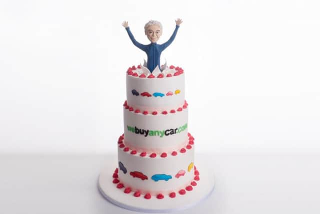 Webuyanycar.Com teamed up with Linlithgows Cakeflix to recreate Phillip Schofield cake advert in real cake
