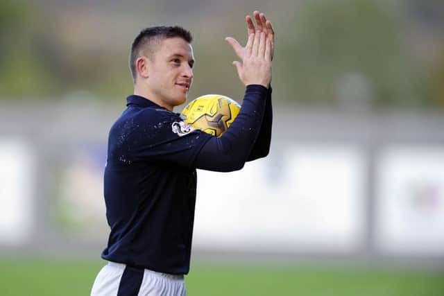 John Baird took home the matchball in Falkirk's 5-0 win over Dumbarton. It would earn him the club's player of the month.