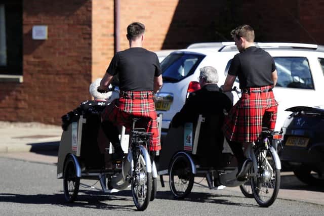 Cycling Without Age...the Falkirk chapter of the Scottish-wide charity, which runs side by side with CATCA, was able to buy a trishaw to help make cycling accessible for all ages and abilities. (Pic: Michael Gillen)