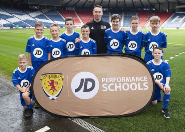 The latest intake of pupils are welcomed into the Scottish FA JD Performance Schools programme at an induction session at Hampden Park.

Pictured: Iain Ross - Graeme High School (SNS Group/Craig Foy)