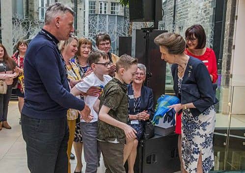 Her Royal Highness, Princess Anne, was the first to receive one of the anniversary tartan scarves at a special celebration event in Edinburgh on April 30. (Pic: Chris Watt)