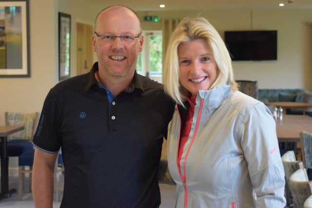 Larbert golfer Scott Peggie and Sky Sports reporter Sarah Stirk