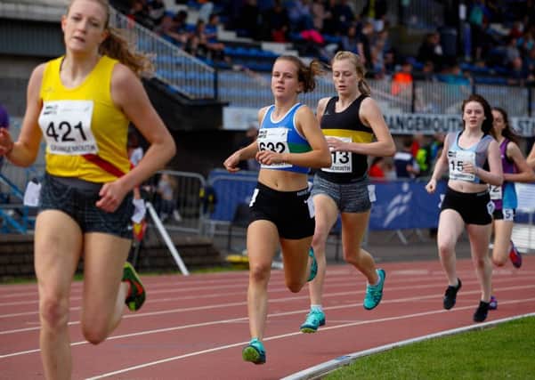 Scpttish National Senior and U17 Track & Field Championships Grangemouth Stadium 26/8/17 womens U17 800m Jessica Christie Falkirk Vic (archive)