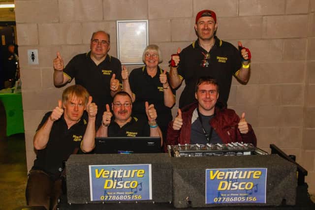 Get Out Get Active Big Bike Revival event at Falkirk Stadium on August 4. The staff at Venture Disco. Picture by Scott Louden.