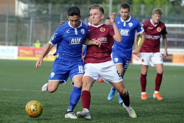 Pic by Alan Murray; 07/09/2019; Stenhousemuir FC v The New Saints FC; Stenhousemuir; Ochilview, Gladstone Road; Falkirk District; Scotland;