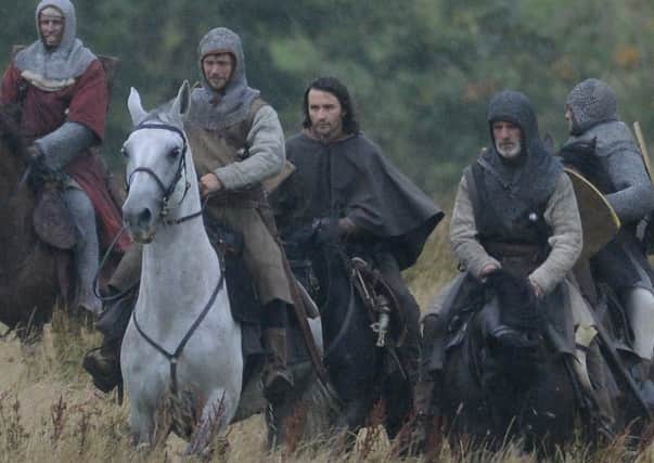 A scene from the first day of filming Outlaw King, on an estate outside Linlithgow.