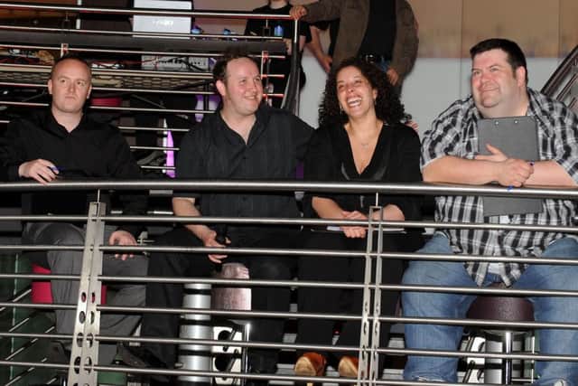 Voice of Falkirk 2009. The judges - John Maclean, Chris Judge, Tracey Braithwaite and Tom Urie. Picture by Michael Gillen.
