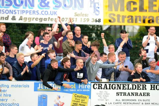Around 300 Falkirk fans made the trip. Picture: Michael Gillen.