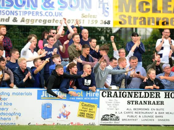 Around 300 Falkirk fans made the trip. Picture: Michael Gillen.