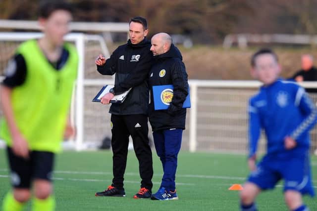 Ian Ross and Brian McLaughlin were involved in this year's intake selection at the Falkirk school trials. Picture: Michael Gillen.