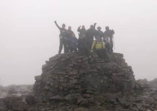 Victory - even if the view from the cairn is a bit murky.