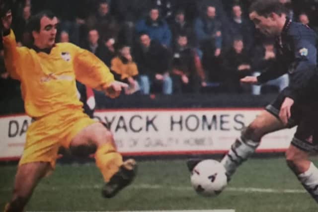 After being finalists the season before, Cup fever was buidling again at Falkirk after this 3-1 fourth round win over Raith Rovers. It ended a run of three straight losses to the Fifers. Keith, Crabbe and McAllister got the goals.