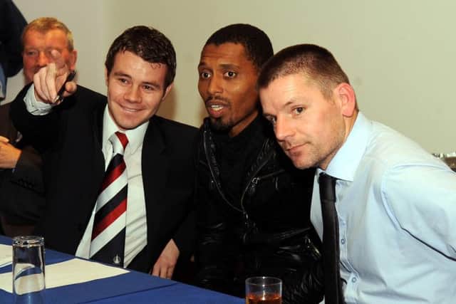Wilson worked with Eddie May (right) and his fellow Falkirk managers John Hughes and Steven Pressley before leaving the club in 2011. Picture: Lisa Ferguson.