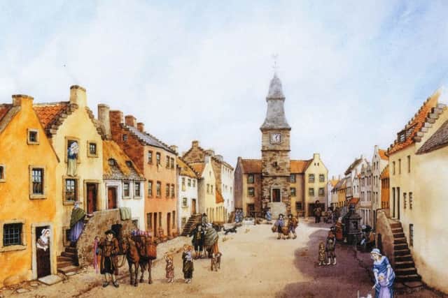 Falkirk High Street in the mid 18th century.