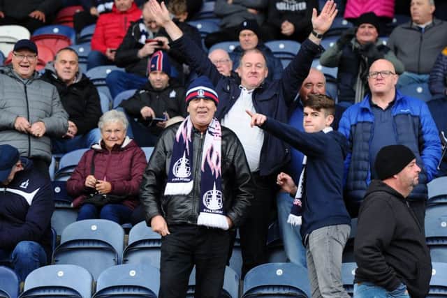 Falkirk fans on tour.