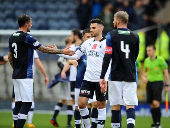 Falkirk's Ian McShane shakes hands at the end of the game (picture: Michael Gillen)