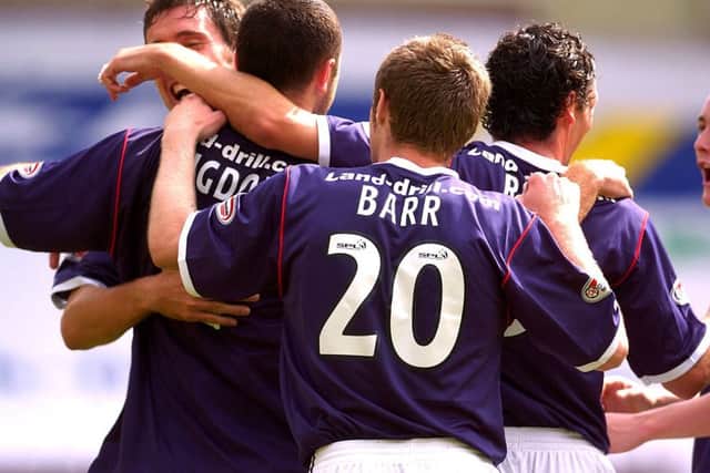 falkirk v gretna second goal celebrationjr