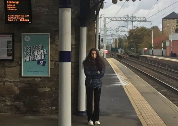 Niamh Devery pictured at Linlithgow Train Station.