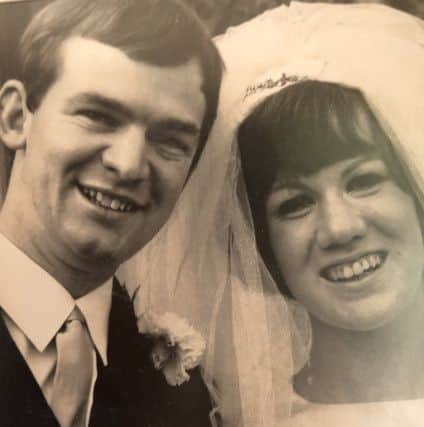 Alan and Pamela Stobie from Linlithgow, pictured on their wedding day in 1969.