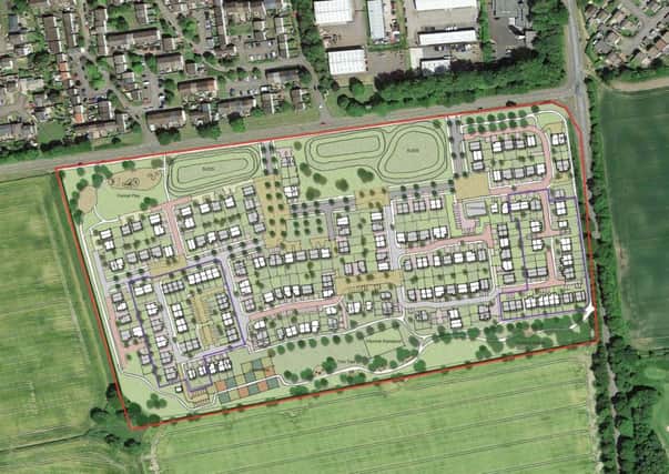 The planned layout for residential development at Crawfield Road, Boness.