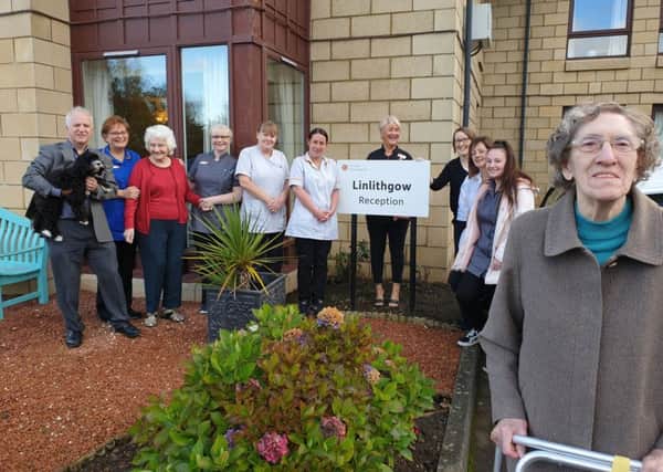 Staff and residents at HC-Ones Linlithgow care home on St Ninians Road in Linlithgow celebrating, having received a glowing report from the Care Inspectorate.
