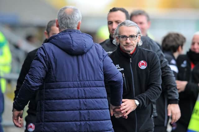 Ray McKinnon and Danny Lennon at the end of the game. Picture: Michael Gillen.