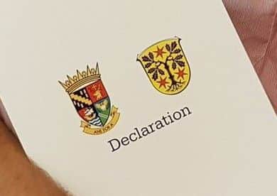 The Falkirk - Odenwald declaration of friendship.
