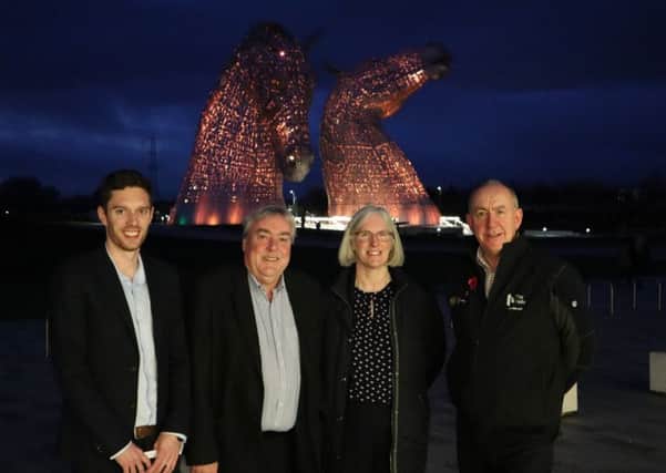From left: VisitScotland regional director Neil Christison; VisitScotland chief executive Malcolm Roughead; The Helix Park team leader Ben Mardall; and Falkirk Community Trust chief executive Maureen Campbell