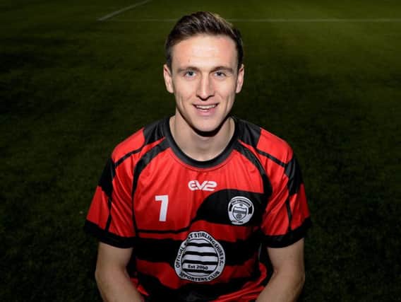 Liam Allison is pictured in the colours of former club East Stirling, whom he served between 2016 and 2019 (Pic by Michael Gillen)