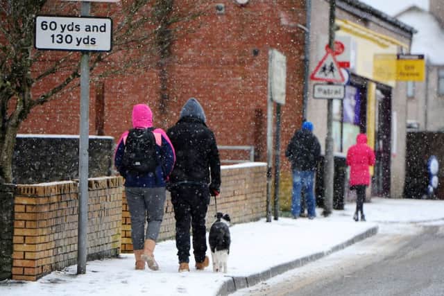Snow in Shieldhill on Monday afternoon. Pic: Michael Gillen